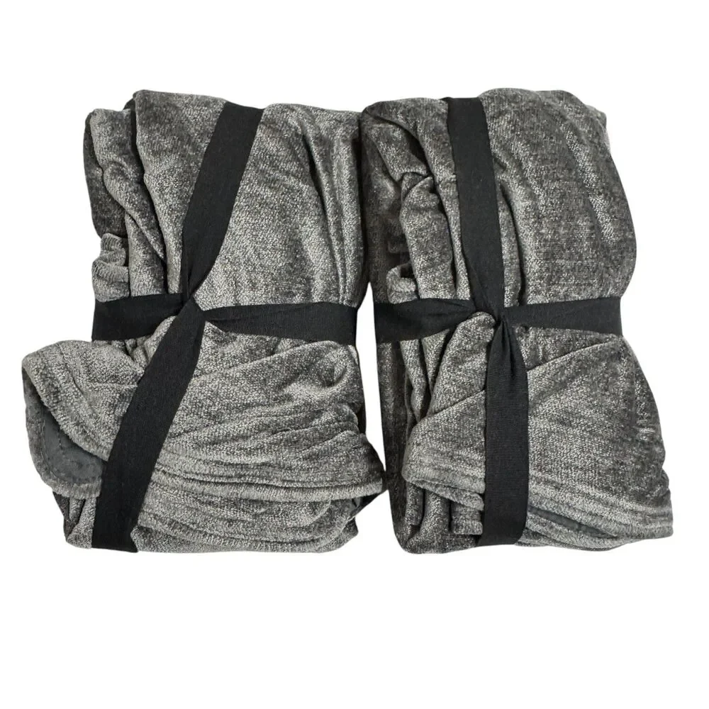 West Elm Striated Chenille Standard Size Pillow Sham Pair Graphite Gray NEW